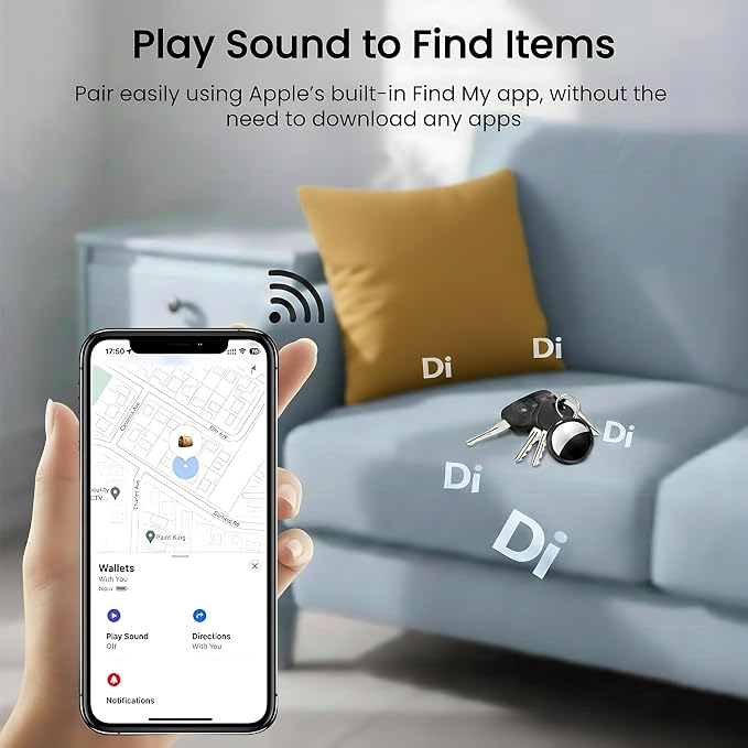 2 Pack Tracker Tag [Apple MFi Certified] Air Bluetooth Smart Tag Key Finder | Pair with Apple Find My (iOS Only) Item Locator Waterproof Worldwide Tracking Device for Kid Pet Wallet Backpack Dog Luggage