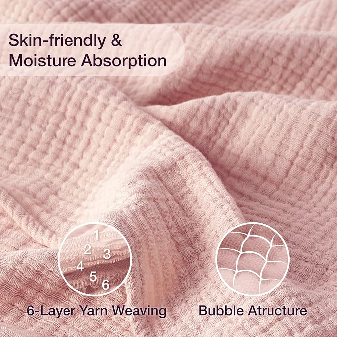 100% Cotton Muslin Blanket Twin 60" x 80", Breathable and Lightweight Cotton Twin Blankets for Couch, Soft Cooling Summer Gauze Blanket for Adults All Season, Medium Grey