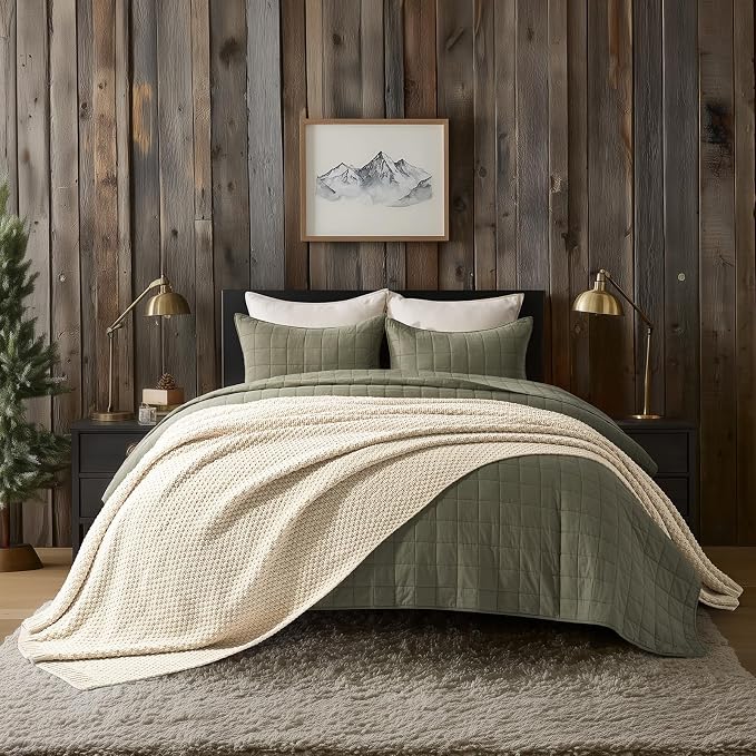 EVERGRACEHOME Chunky Chenille Knit Throw Blanket, 108x92, Beige | Sculpted Moss Stitch, Chic Modern Farmhouse, All-Season Warmth, OEKO-TEX® Certified, Oversized King for Couch, Bed, Sofa