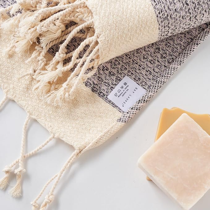BAY LAUREL Turkish Hand Towel – Pack of 2 | Soft & Absorbent Decorative Towels for Bathroom, Hand, Face, Hair, Gym, Yoga, SPA, Kitchen & Tea | Boho Decor (Blush Pink, Diamond 16x40 Inches (Set of 2)