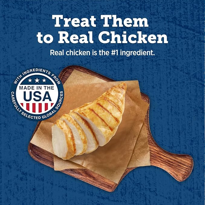 Blue Buffalo True Chews Premium Jerky Cuts Chicken Dog Treats, 4 oz | Real Chicken First, Made in the USA, No Artificial Preservatives, Corn, Wheat, or Soy