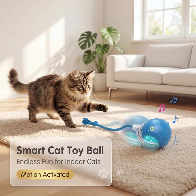 Tiny Fetch Motion Dog Toy,Interactive Cat Toy Rolling Ball