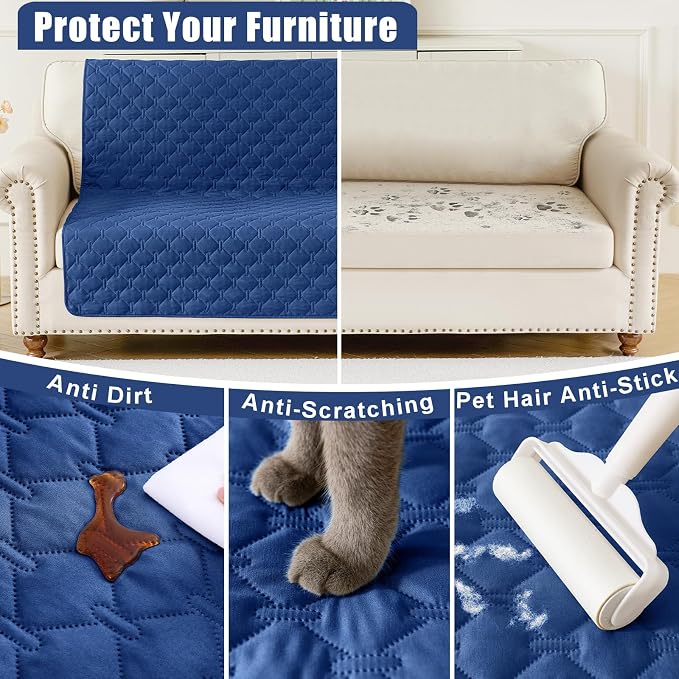 Smiry Waterproof Dog Bed Cover Blanket, Reversible Pet Blanket | Soft Reversible, Washable Leakproof Cats Dogs Couch Cover for Sofa, Couch, Furniture (52x82 Inch)