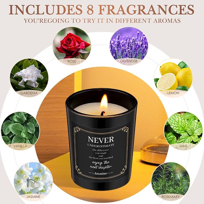 MTLEE 16 Pack Scented Candles Gifts Set Aromatherapy Soy Wax Candles Bulk Scented for Women Men Birthday Bath Yoga Family Gatherings Festive(Difference,Black)