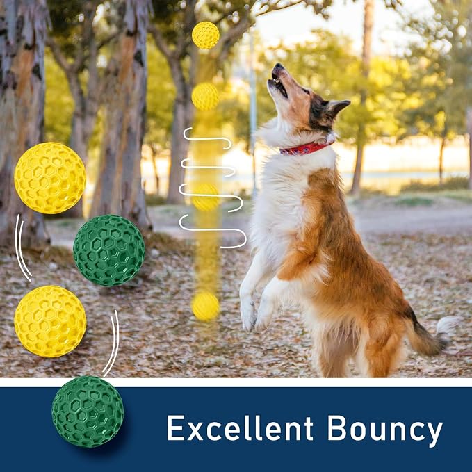 2 Pack Indestructible Squeaky Dog Balls for Aggressive Chewers, Interactive Dog Toys for Teething, Relieving Anxiety. Chew Toy for Large, Medium Breeds, Outdoor Rubber Balls.