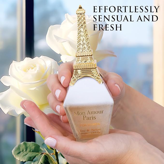 Mon Amour Paris for Women Eau De Parfum - Floral & Fruity - Ylang-Ylang, Damascus Rose, Jasmine - Classy & Elegant fragrance for Woman - Suitable for Daily Wear & Special Occasions - 100ml Bottle