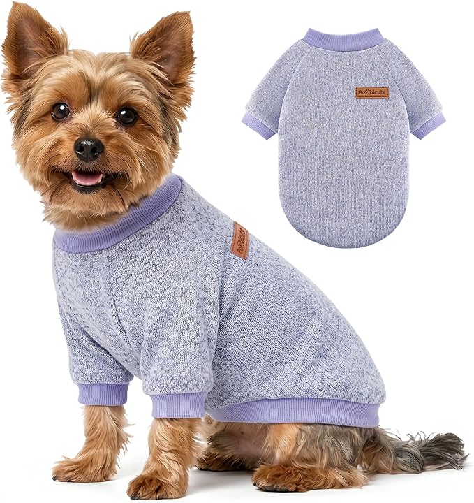 1 Pack Dog Sweaters for Small Dogs Girl Boy Winter Fleece Clothes Warm Soft Dog Sweatshirt Outfit for Dogs Cats Pet Apparel