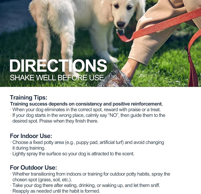 Potty Training Spray for Dogs, 5 fl oz /150ml Dog Pee Training Aid | Helps Guide Puppies & Adults Dogs to Pee Pads or Designated Areas, Safe Plant-Based Attractant for Indoor & Outdoor Use