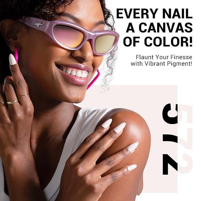 MelodySusie Thick White Gel Nail Polish,0.5fl oz Milky Pink Nails Soak Off UV LED Milky White Gel Polish Gift for Women Nail Art Manicure Salon DIY Nail Design Decoration at Home-572