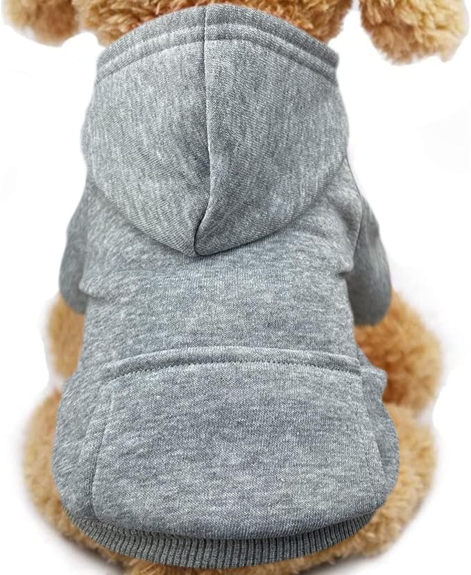 Soft Dog Hoodies for Small Dogs, Warm Fleece Puppy Clothes with Pocket | Jecikelon cold weather coat, cute puppy costume, breathable sweatshirt for dogs girl & boy, machine washable, easy on & off