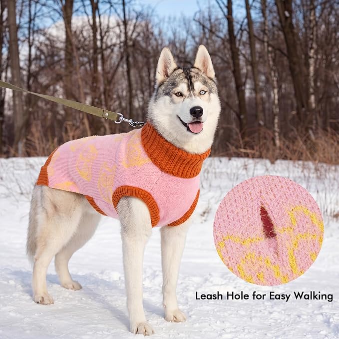 IDOMIK Turtleneck Dog Sweaters for Medium Dogs, Soft Knit Dog Sweater,M | Sleeveless Pet Pullover Sweatshirt, Warm Winter Dog Sweater Medium Size Dog, Cozy Dog Apparel Clothes for Christmas Wear