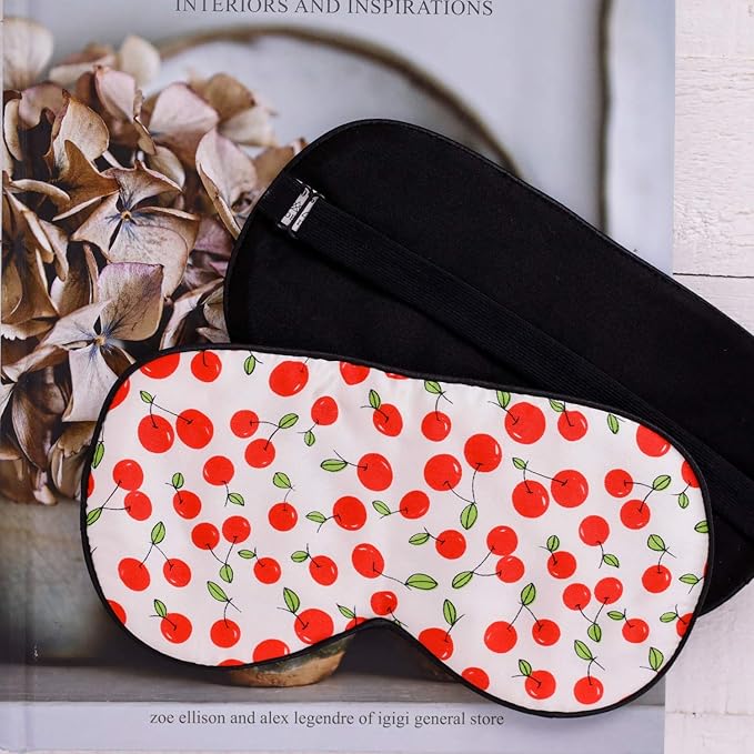 Maxfeel 100% Pure Silk Eye Mask Sleep Eye Mask Eye Cover Eyeshade Sleeping Eye Mask Printed Colors (#18)