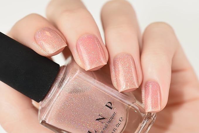 ILNP Sandy Baby - Peach Beige Holographic Sheer Jelly Nail Polish