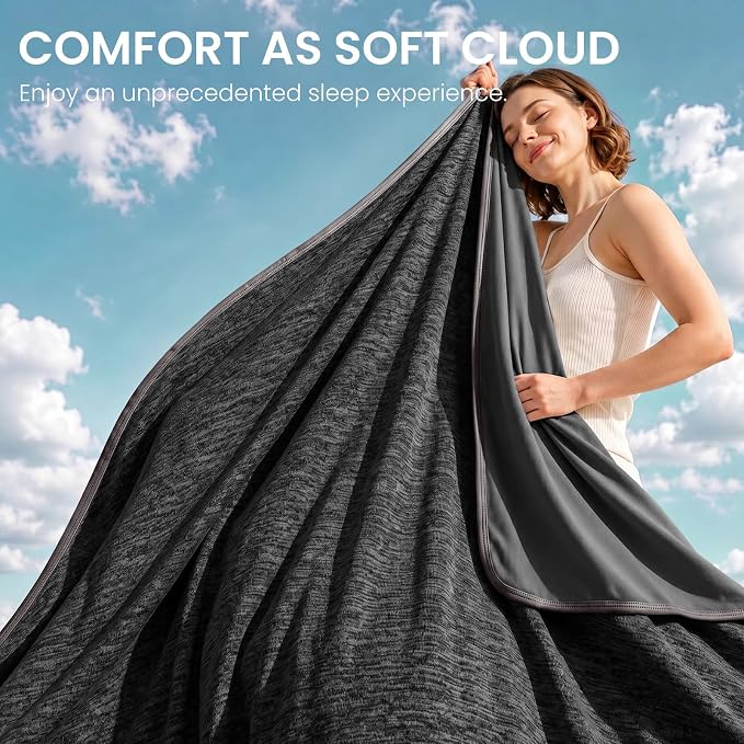 Cooling Blanket Throw 50"x70" for Hot Sleepers Summer Blanket | Absorbs Heat Cold Summer Blanket for Night Sweats & Menopause Q-Max>0.5 Lightweight Breathable Soft Double-Side Cooling