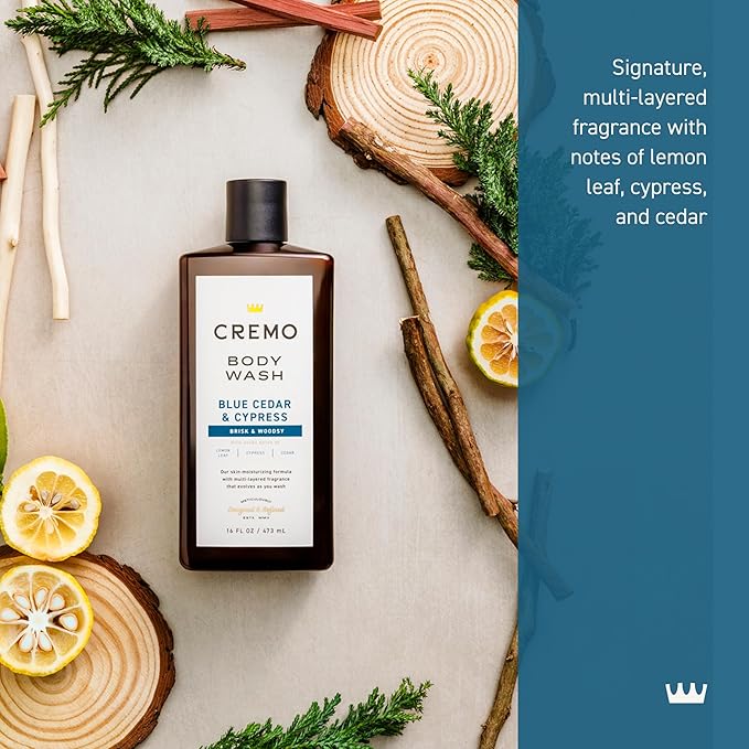 Cremo Body Wash for Men, Rich-Lathering Cypress and Cedar, 16 Fl Oz (Pack of 2)