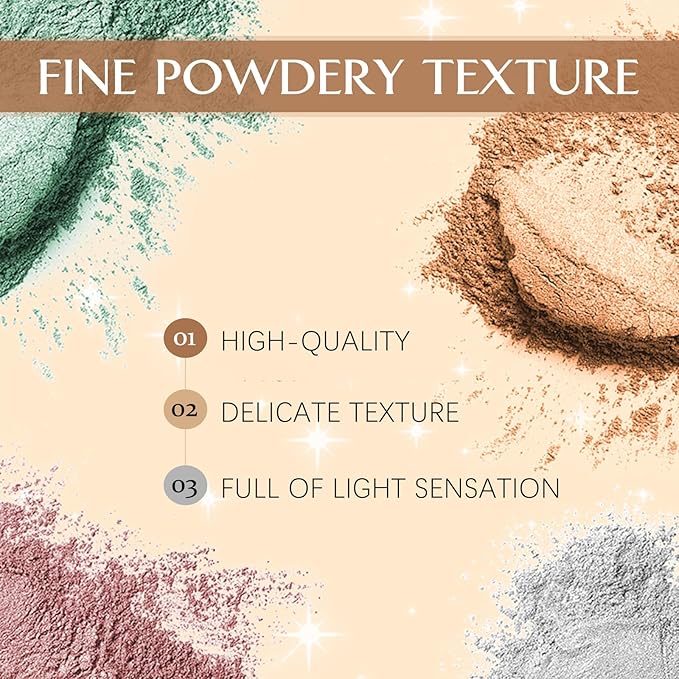 Body Glitter Powder, Face Shimmer Sparkle, Highlight Powder, Multi-Use Body Glitter for Women, Magic Glow Shimmer for Body Face Eyes Makeup #bronze