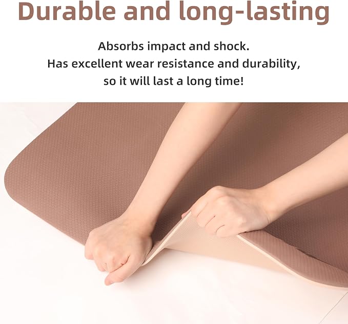 PAIDU Yoga Mat Non Slip Anti-tear,extra thick-2/5 inch（10MM）High Resiliency Professional POE Yoga Mats for Women Men Kids,72"x24"inch,Workout, Yoga, Pilates and Floor Exercise, with Carrier Strap