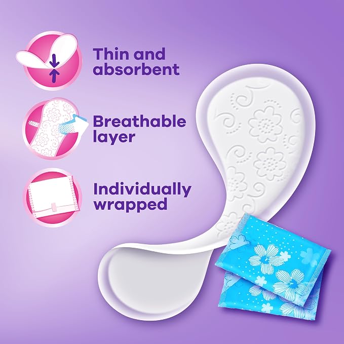 Always Daily Fresh Thin Liners, Regular Absorbency, Unscented Panty Liners, 864 Count, Pack of 4