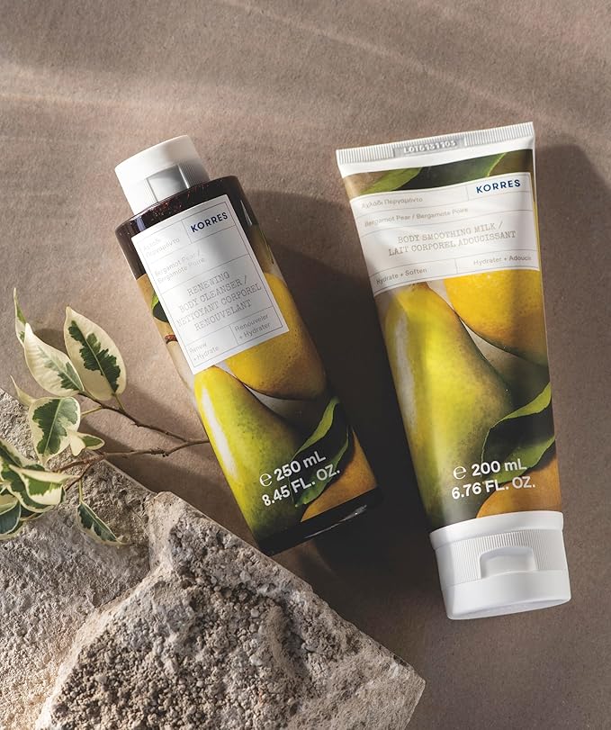 KORRES Renewing Body Cleanser, Bergamot Pear, Foaming Shower Gel for Women & Men with Hydrating Greek Botanicals, Body Wash for Smooth Skin, Vegetarian & Cruelty Free, Made in Greece, 8.45 Fl Oz