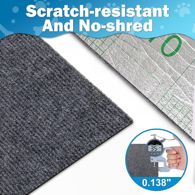 ENONCI 47.2x15.8 Cat Scratcher Mat, Self-Adhesive Wall Corner Cat Scratcher Pad