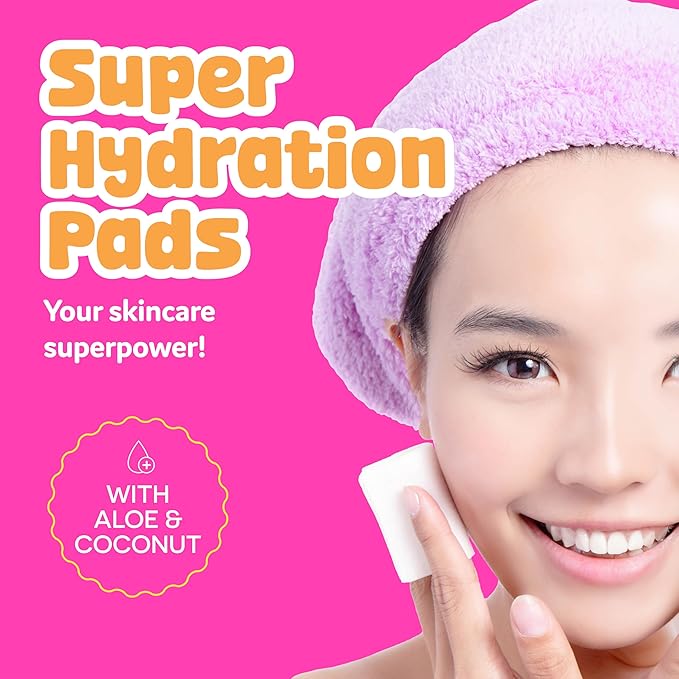 BeYoutiful DewyGlow Hydrating Face Moisturizer Wipes for Teens and Kids, Easter Goodie Bag Stuffers, 60 Toner Facial Pads, Trendy Skin Care, Vegan