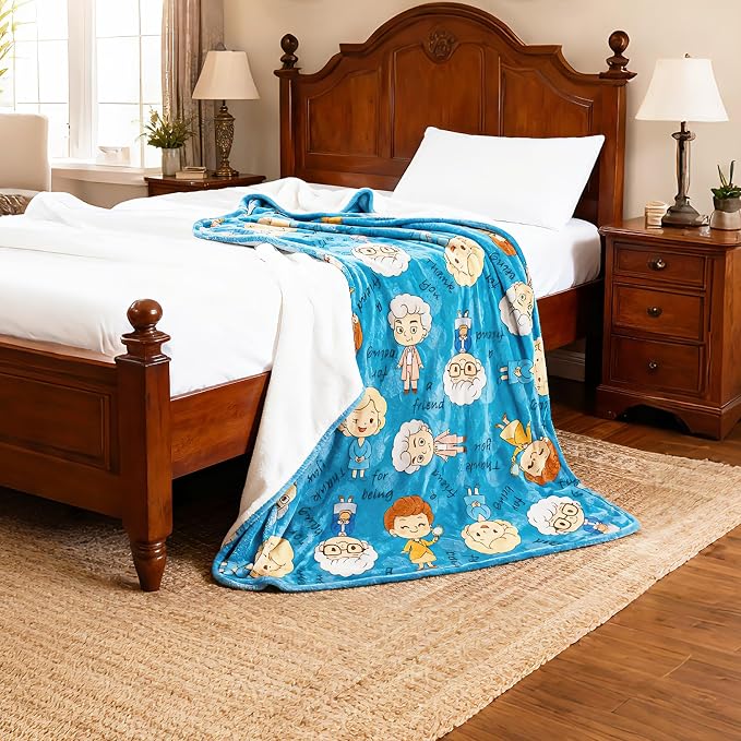 Golden Girls Blanket Gifts 50x60 Inches Cozy and Soft Flannel Throw Blanket Lightweight Golden Girls Merchandise for Couch Bed Sofa Car, Gifts for Women, Blue