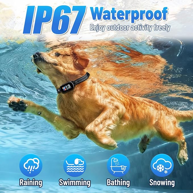 Smart Dog Bark Collar for Small Medium Large Dogs, Rechargeable Ultra-Light Anti Barking Collar with 5 Adjustable Sensitivity,Bark Stop Device,Beep Vibration Modes,IP67 Waterproof