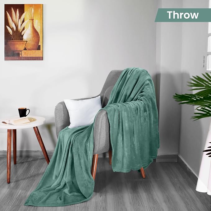 Utopia Bedding Soft Fleece Bed Blanket Throw Size Celadon (50x60 Inch) | Microfiber Plush Warm Lightweight Breathable Cozy Blanket Anti-Static, All Season Use, Gift for Women and Men