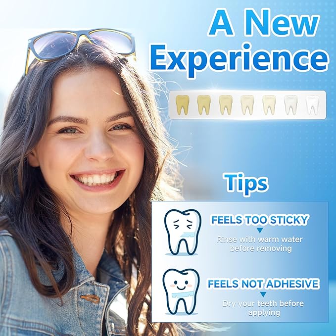 Milumber Teeth Whitening Strips for Sensitive, 28 Strips Whitener Safe Whitestrip, Deep Stains Removal Tooth Whitening, Enamel Safe Non-Slip Dry Strip Technology for Whiter Teeth, Mint