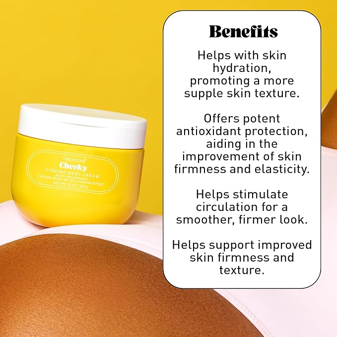 NATURE WELL Cheeky Firming Body Oil & Body Cream Bundle, Luxuriously Glowy, Fast-Absorbing, Designed to Nourish, Firm & Smooth Skin, Scented with Pistachio, Almond, Coconut, & Salted Caramel