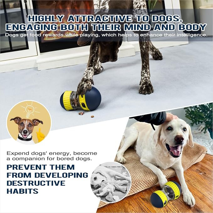 TLKNG Dog Enrichment Toy, Treat Dispenser Ball for Medium/Large Dogs | Kibble Puzzle Creates a Rewarding Indoor Challenge—Keeps Curious Pups Busy, Fights Boredom, Encourages Naturally Paced Eating