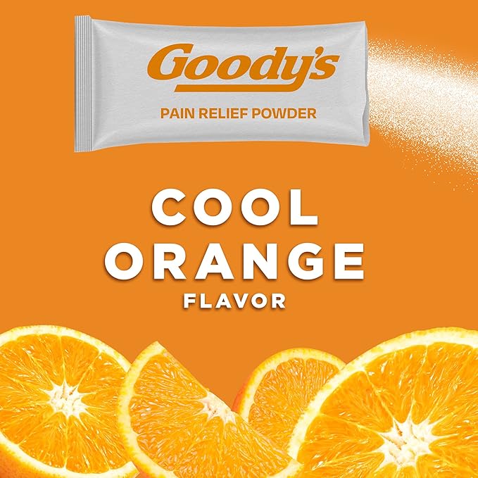 Goody's Extra Strength Headache Powder, Cool Orange Flavor, Dissolve Packs, 4 Individual Packets