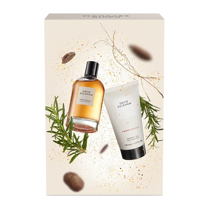 David Beckham Amber Breeze Giftset, 3.3 fl oz Amber Breeze EDP + 5 fl oz Shower Gel, Notes of Bargamot, Lavender, and Wood, Men's Fragrance, Long Lasting, Everyday Fragrance