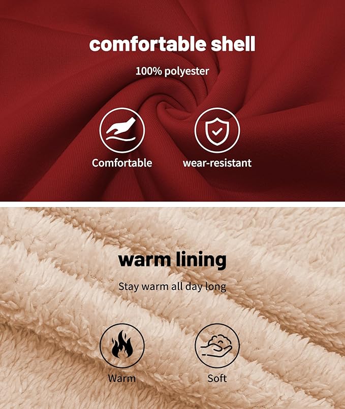 Little Beauty Womens Zip Up Hoodies Winter Thick Fleece Lined Hooded Jacket Casual Cozy Warm Sweatshirt Coat