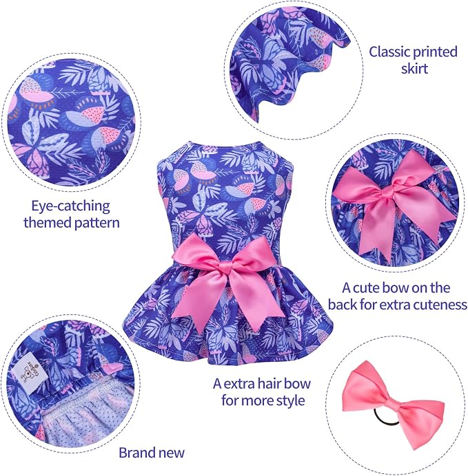 CuteBone Dog Mesh Dress Puppy Sundress Pet Outfit Summer Fashion for Small Dogs Girl Cat Clothes