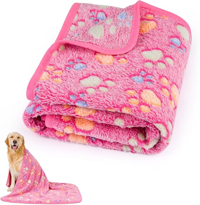 Dog Blankets for Medium Dogs, Cat, Premium Soft Dog Blankets for Small Dog | Washable, Puppy Blanket Dogs Essentials for Puppies (1, Pink, 41" x 30")