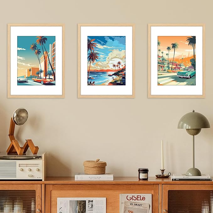 12x16 Picture Frame Natural Set of 2, Photo Frame with HD Plexiglass, Display Pictures 8.5x11 with Mat or 11x17 Without Mat, Natural Picture Frames Collage Wall Decor, Gallary Wall Frame