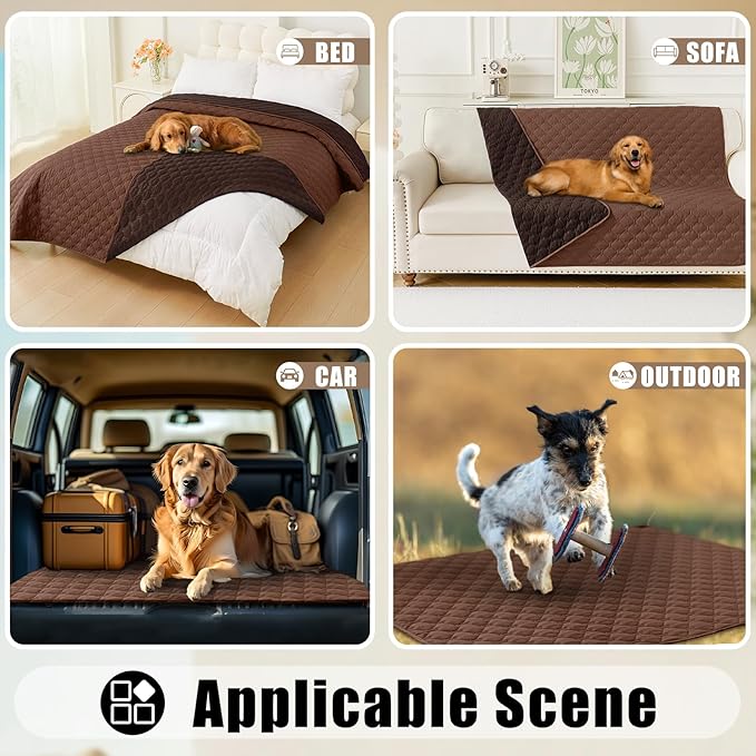 Smiry Waterproof Dog Bed Cover Blanket, Reversible Pet Blanket | Soft Reversible, Washable Leakproof Cats Dogs Couch Cover for Sofa, Couch, Furniture (52x82 Inch)