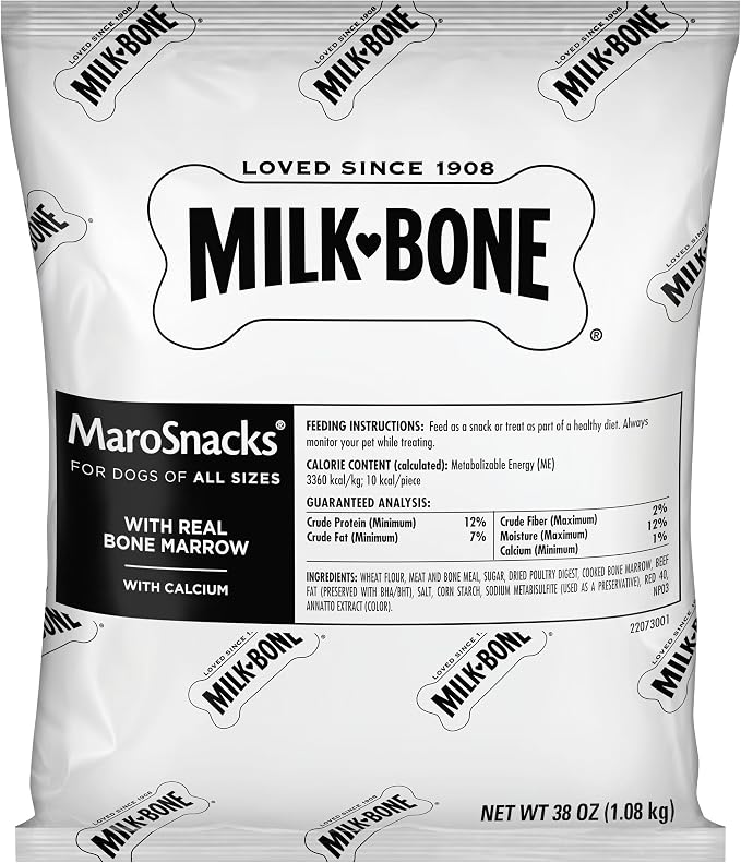 Milk-Bone MaroSnacks Dog Treats, 38 Ounce Refill Packs (Pack of 2) | Refill bags, Made with real bone marrow, Dog treats with 12% protein