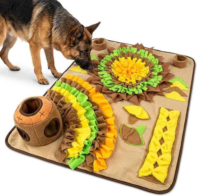 Interactive Dog Snuffle Mat for Slow Feed & Digestion Support - Large 31×24 in, Multicolor Mat with Washable Fleece, Non-Slip Backing - Mental Stimulation & Puzzle Toys for Dogs of All Breeds