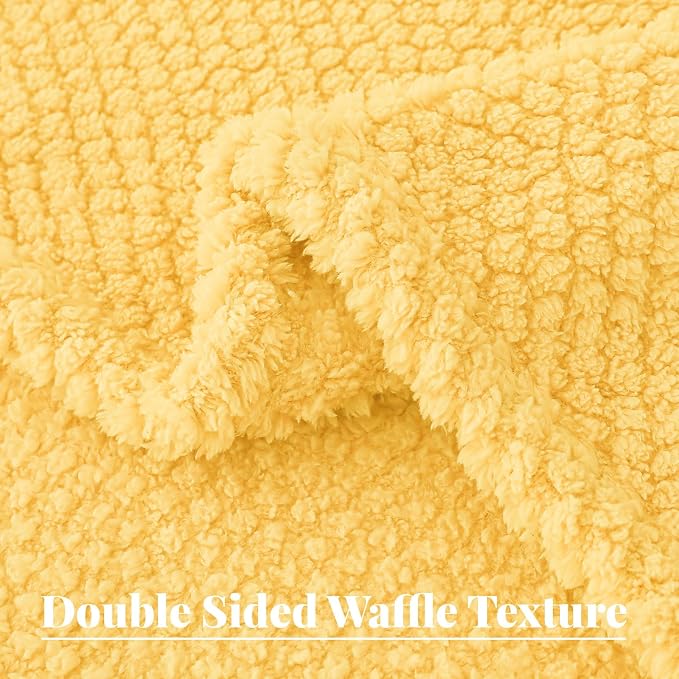Whale Flotilla Soft Fleece Twin Size Bed Blanket, Yellow | 60x80 Inch, Suitable for Bed, Fluffy Fuzzy Jacquard Blankets for All Season, Lightweight and Cozy