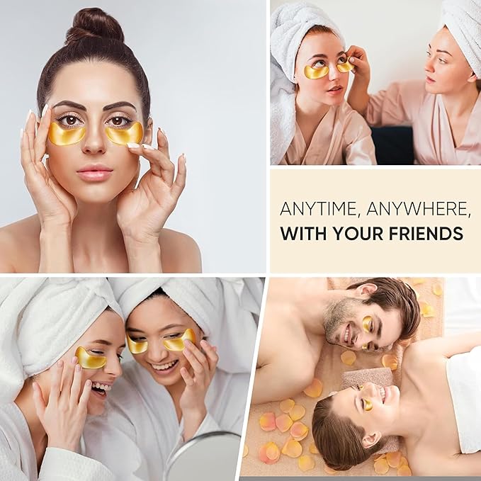 V Line Lifting Mask with 7-Pair Under Eye Patches for Puffy Eyes and Dark Circles – Spandex Face Lift Tape Jawline Shaper with 24K Gold Eye Patches – Luxurious Chin Lifting Mask
