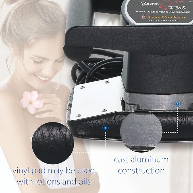 Core Products Jeanie Rub Variable Speed Massager, Deep Tissue Massage, Orbital Action for Back & Body - Professional Package
