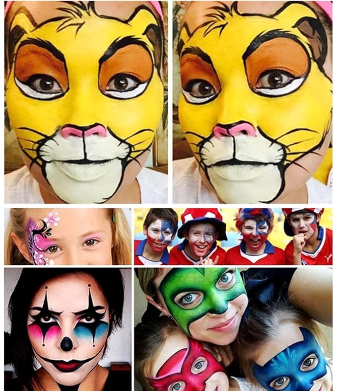 Go Ho Yellow Face Body Paint Stick,Washable Yellow Face Paint Stick,Non-toxic Full-coverage Cream Body Paint for Halloween Costumes Cosplay SFX Makeup