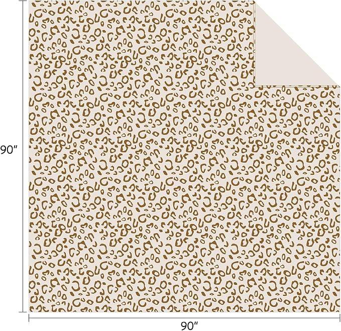 Flannel Fleece Throw Blanket, Lightweight Cozy Plush Microfiber Bedspreads for Adults,90"X90",Brown Leopard