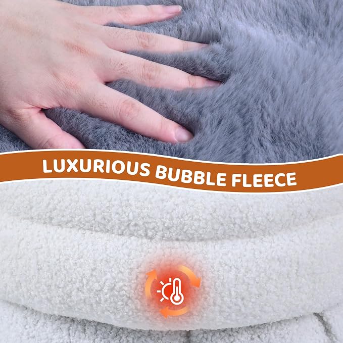 3 in 1 Semi-Enclosed Self Warming Burrow Cat Bed Sleeping Cave | Keep Warming, Machine Washable, Easy to Clean, Soft & Comfortable, Pet Beds fo Cats & Dogs, Cozy Privacy Nook
