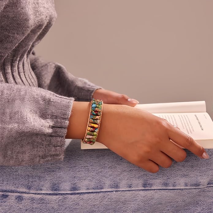 Inspirational Gifts Healing Bracelets for Women，Get Well Soon Encouragement Gifts for Women Friends Sister Mom，Handmade Natural Stone Healing boho Friendship Jewelry for women