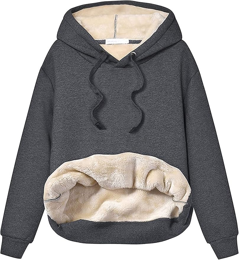 Yeokou Women's Winter Hoodies Pullover Sherpa Fleece Warm Heavyweight Sweatshirt
