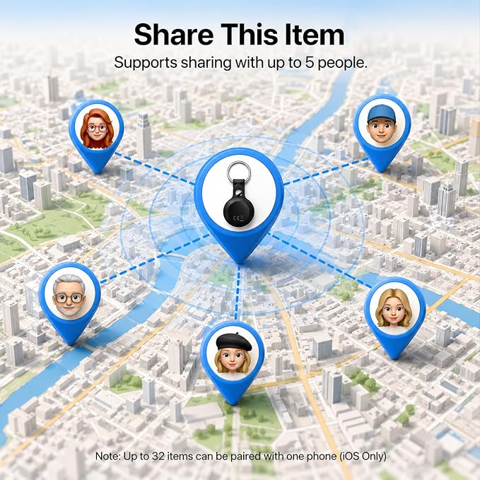 Air Tracker Tags 4 Pack with 4 Cases, Item Finder for Apple Find My (iOS Only)