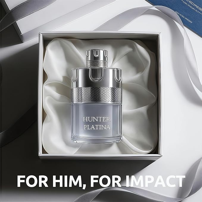 A CENTER Men's Cologne Gift Set 4 Pack(Invincible Aqua&Grey,Hunter Platina&Noir) - 3.4 Fl Oz Each | Vanilla Bourbon, Leather & Amber Floral Fragrance | Luxury Eau de Toilette Quartet